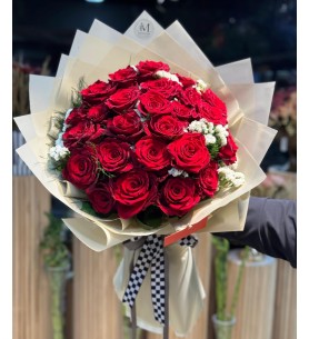 25 Kırmızı Güllü Buket